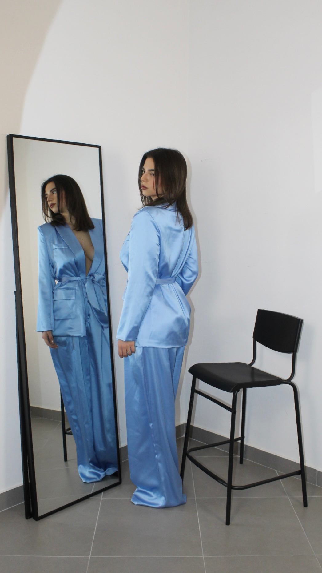 Tailleur Satin - Azzurro